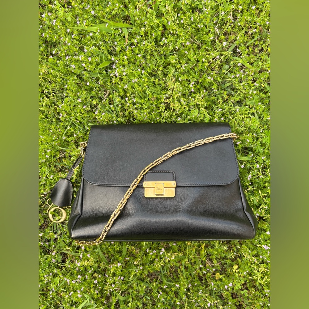 ❤️ Dior Diorling Black/Red Leather Shoulder Bag A808-415EM26E0